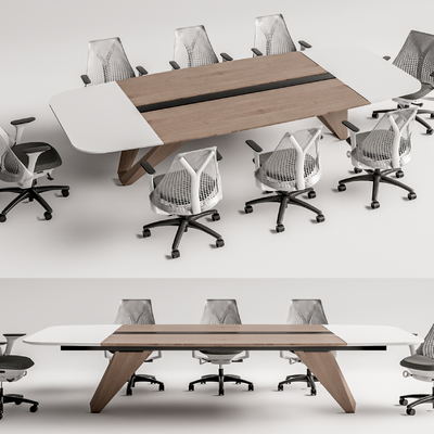  现代会议桌椅su模型 