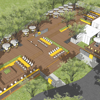 现代公园景观su模型