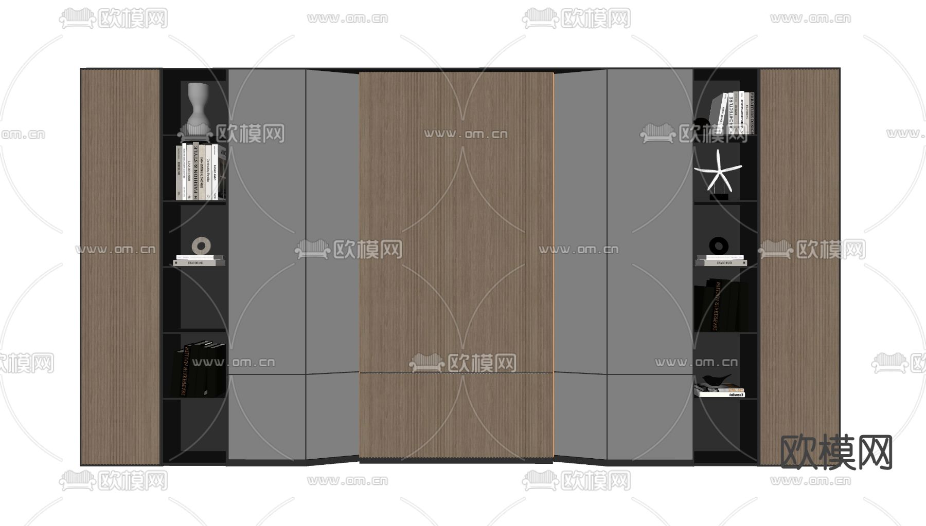 现代装饰柜su模型下载（渲染图2）