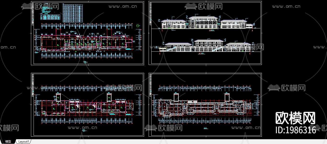 商业街cad施工图下载