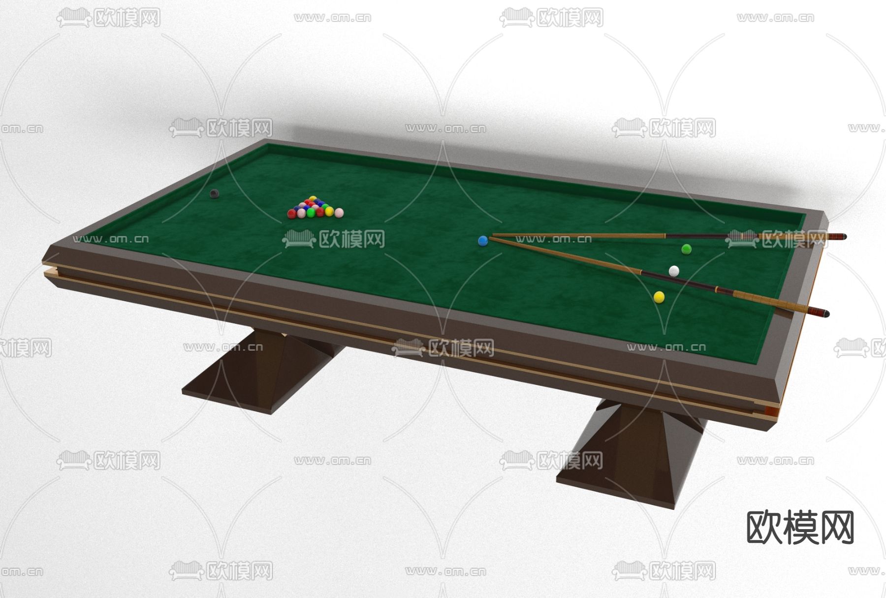 现代台球桌球免费3d模型下载