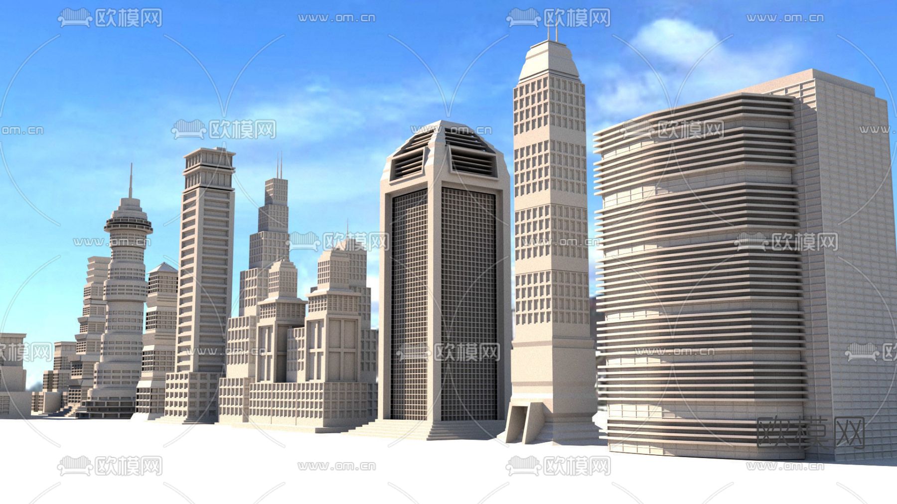 现代高楼建筑外观免费3d模型下载