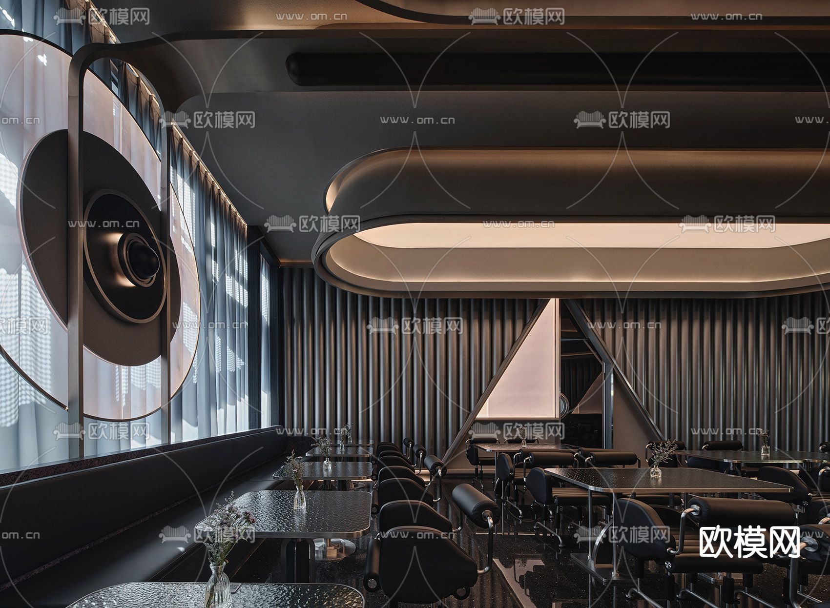 现代西餐厅su模型下载（渲染图3）