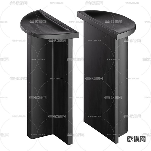 现代实木角几圆几3d模型下载(渲染图3)