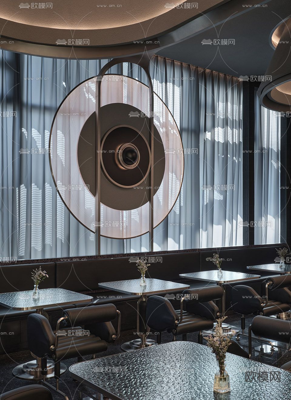 现代西餐厅su模型下载（渲染图4）