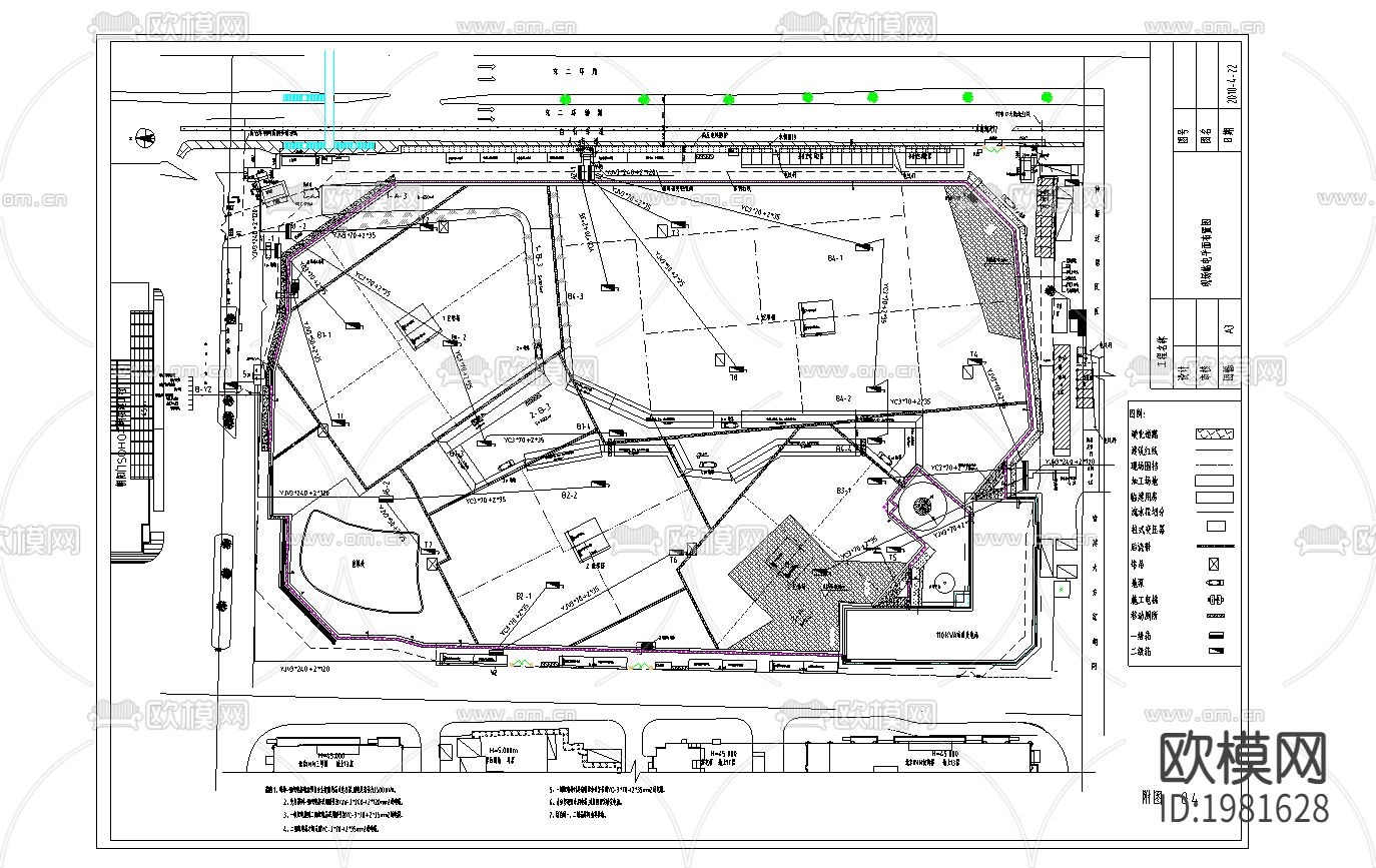 小区cad平面布置图下载（渲染图2）