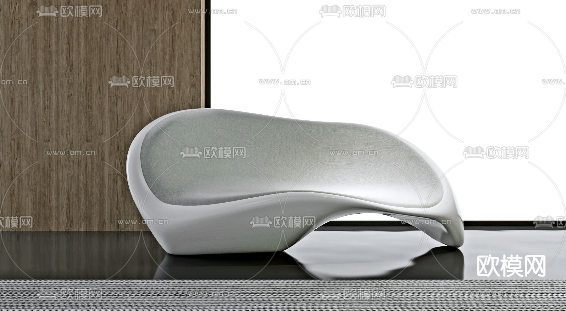 现代布艺异形公用椅3d模型