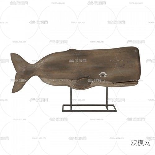 现代鲸鱼雕塑免费3d模型下载