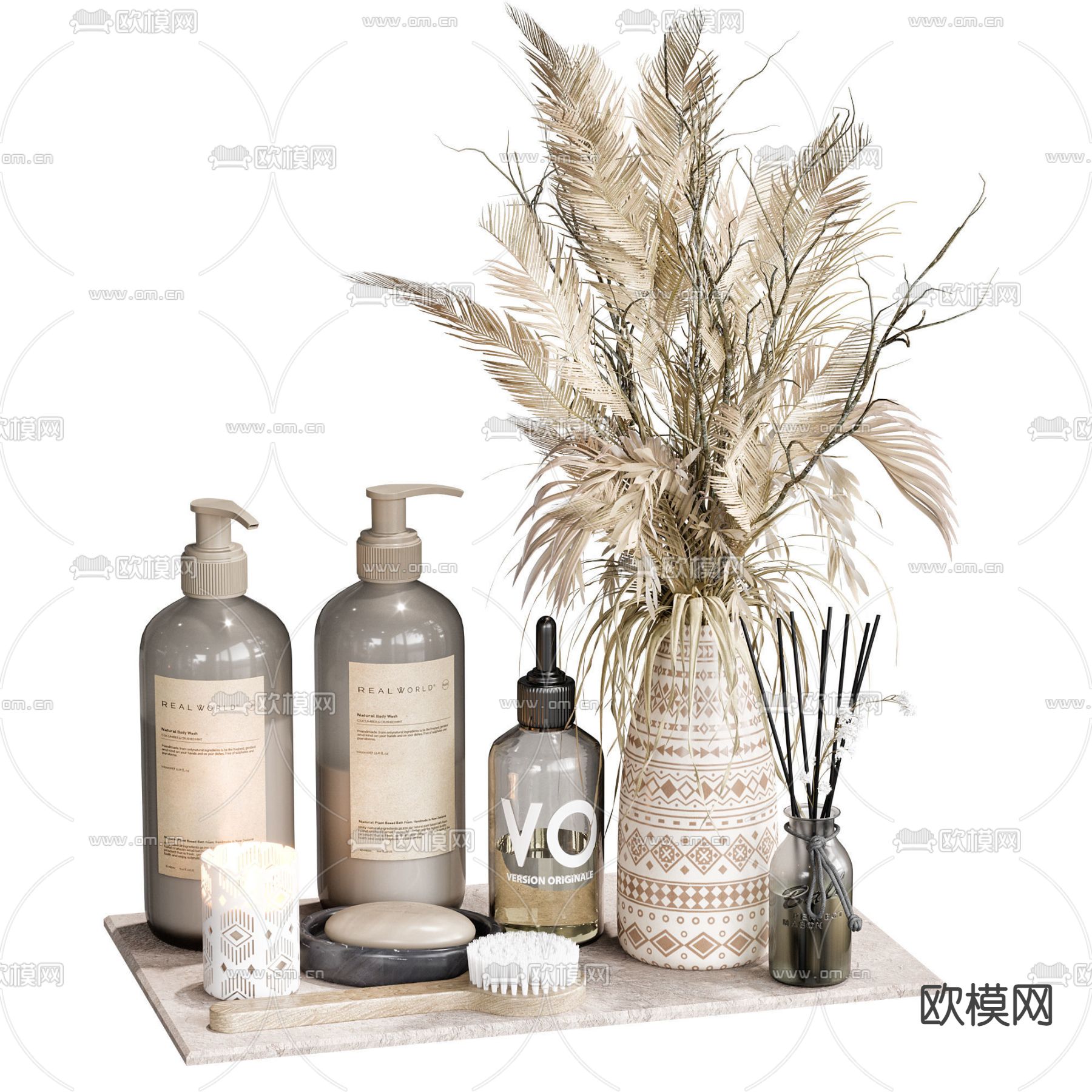 北欧卫浴用品3d模型下载（渲染图1）