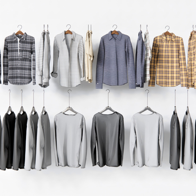  现代服饰衬衫毛衣su模型 