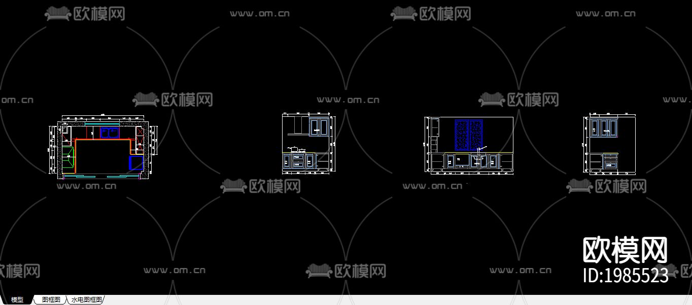橱柜cad图库下载