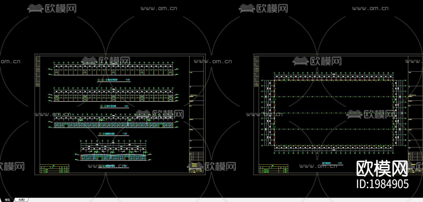 175米x96米河南郑州工程cad施工图下载（渲染图2）