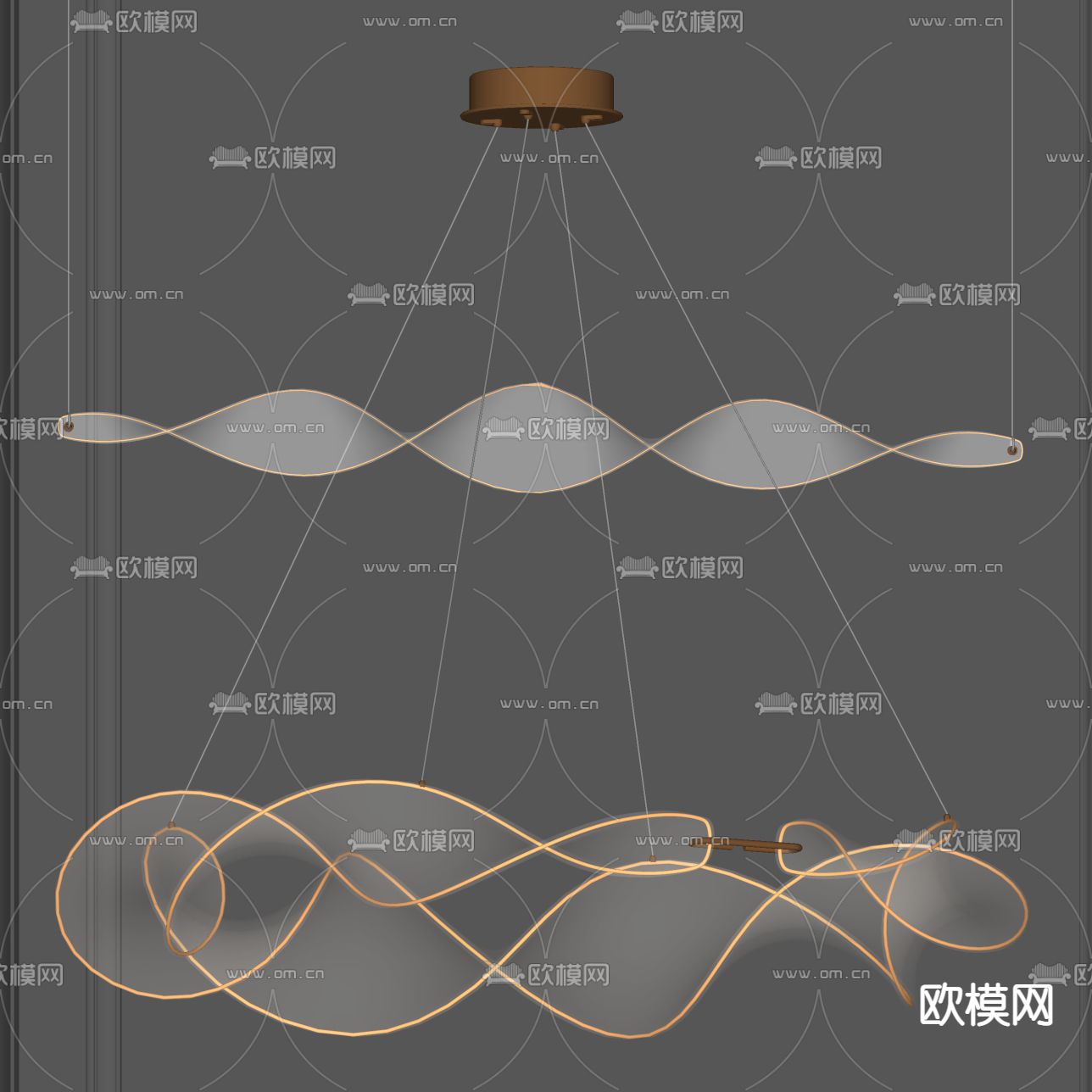 现代简约吊灯su模型下载（渲染图2）