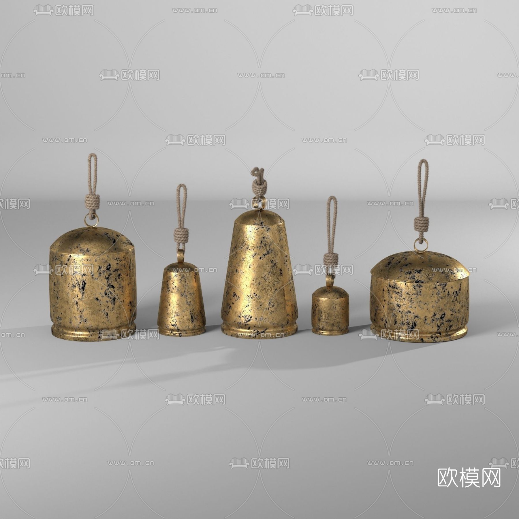 新中式钟免费3d模型下载