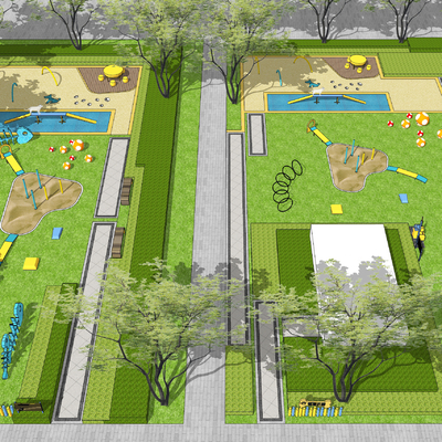 现代活动公园su模型