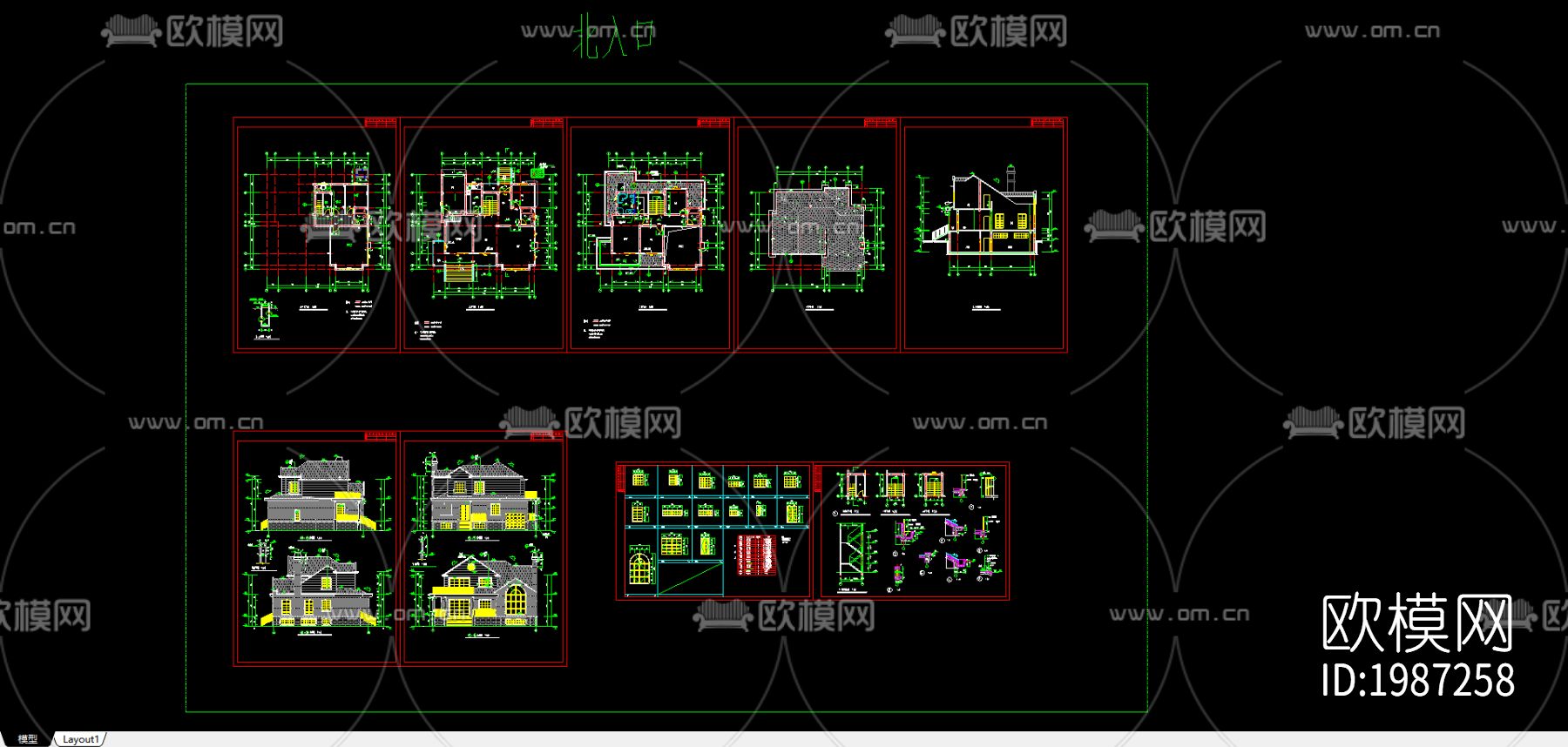 建筑cad施工图-免费3dmax模型库-欧模网