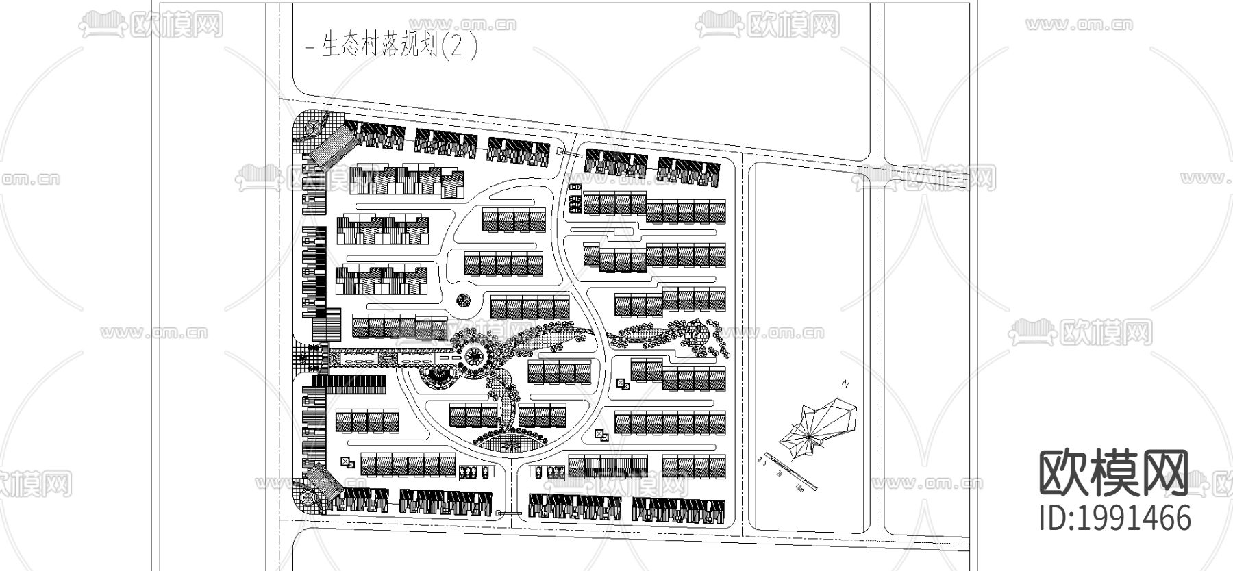 生态村落cad规划图下载（渲染图2）