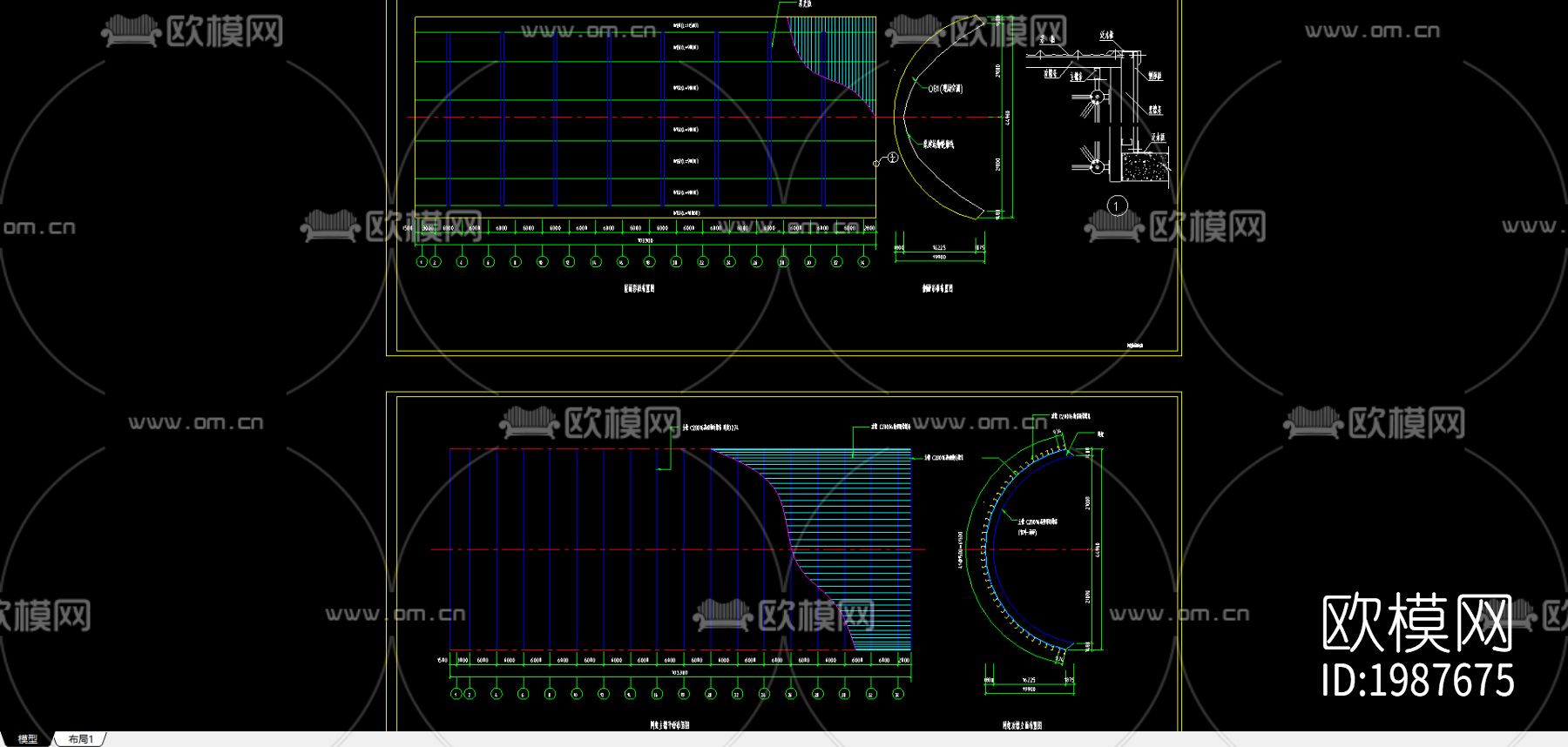网架结构节点大样下载（渲染图1）