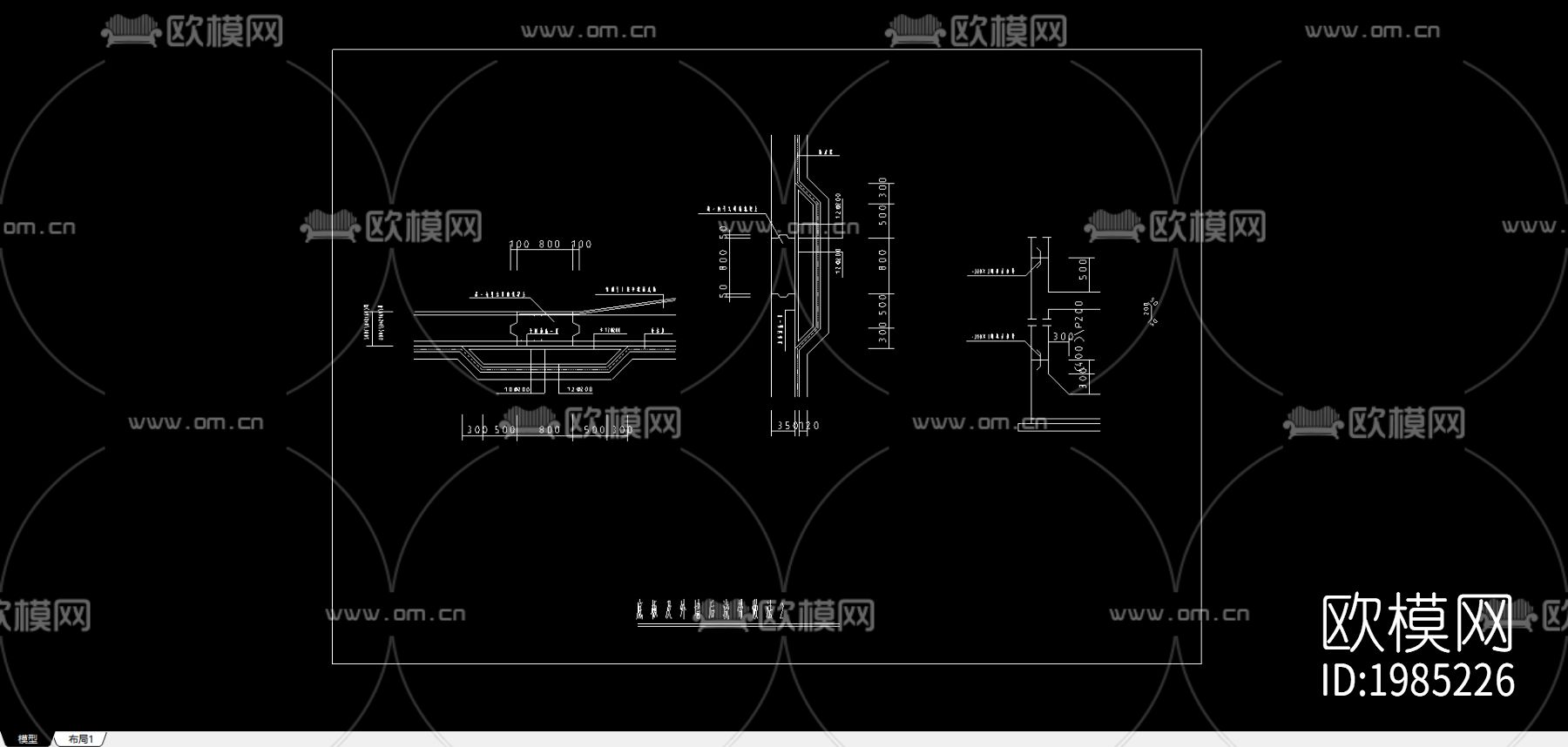底版及外墙后浇带做法cad图库-免费3dmax模型库-欧模网