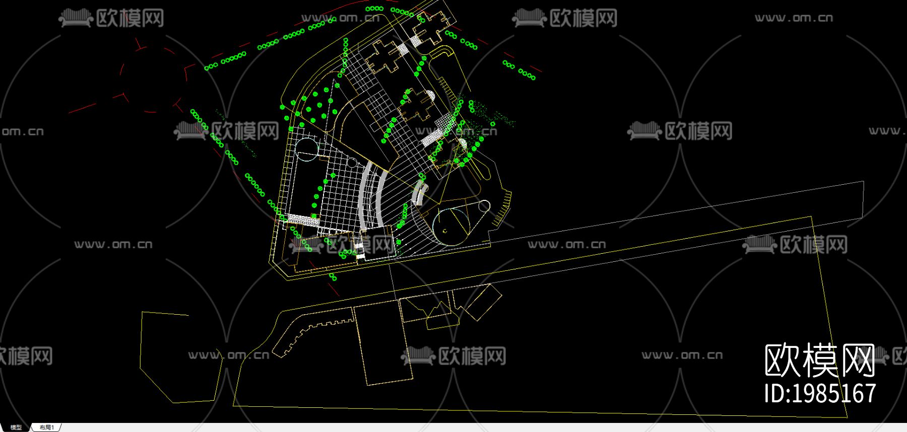 某市中心区规划设计cad施工图下载