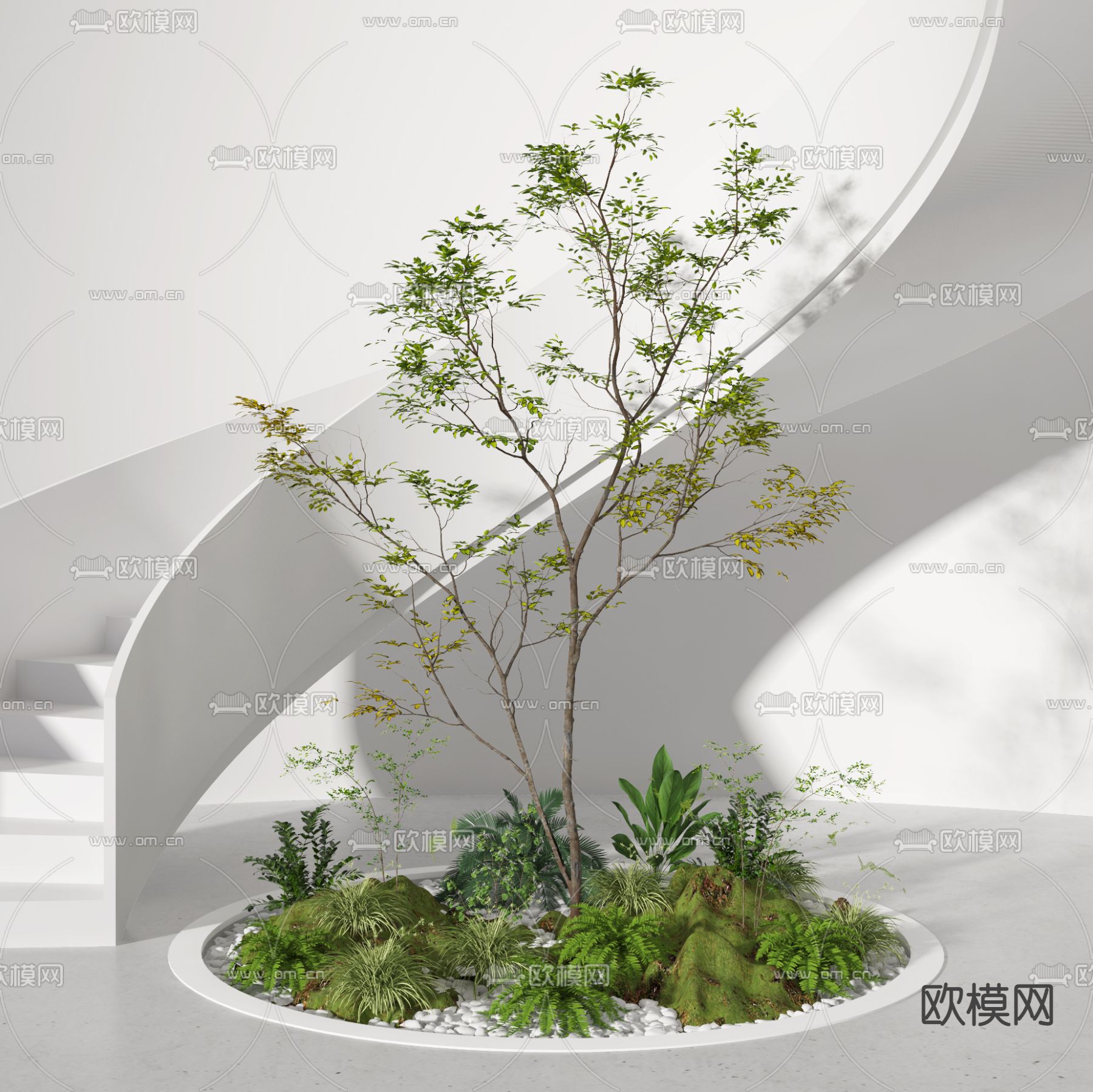 现代景观绿植小品3d模型