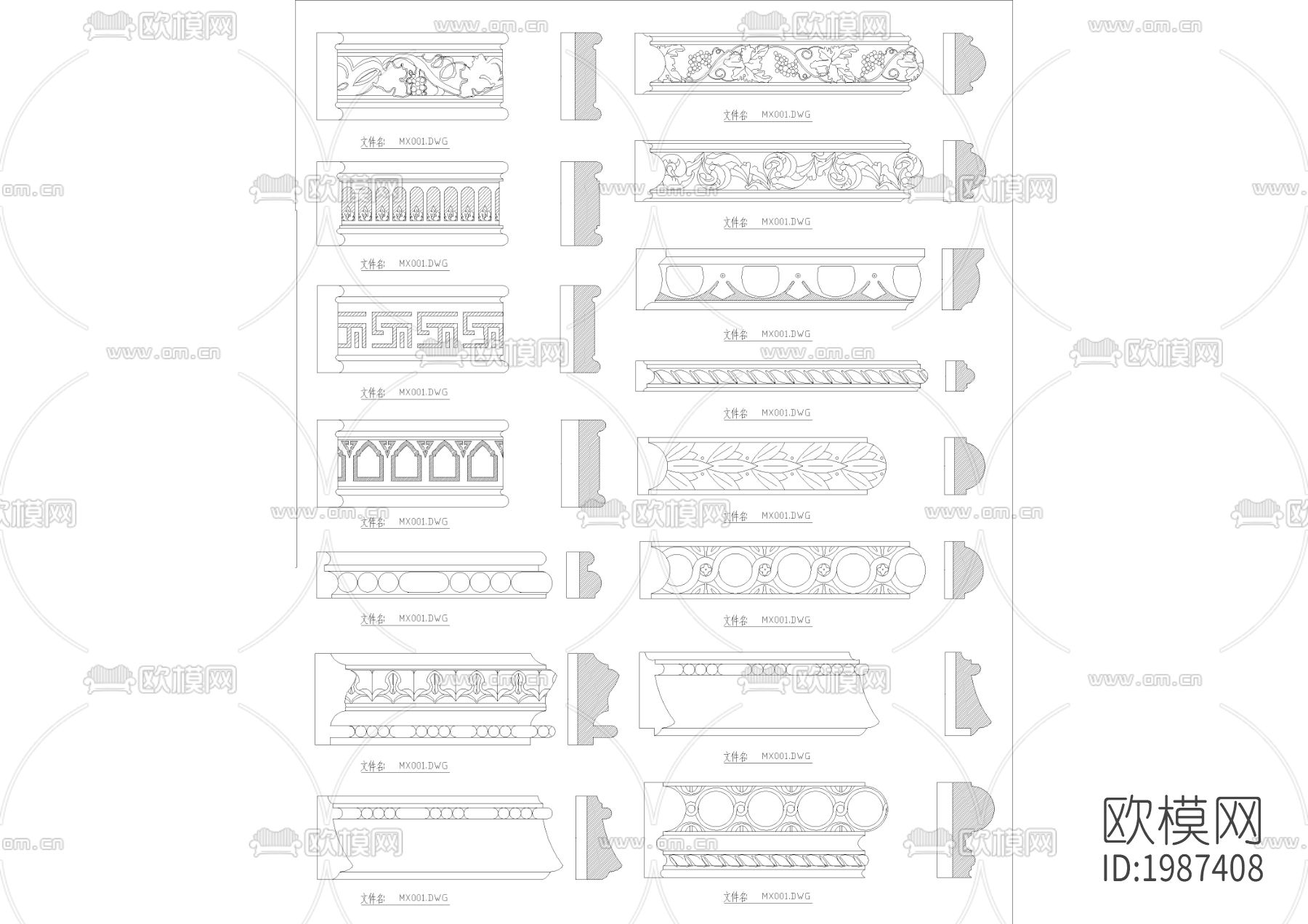 平面立面柱子壁炉节点大样下载（渲染图2）