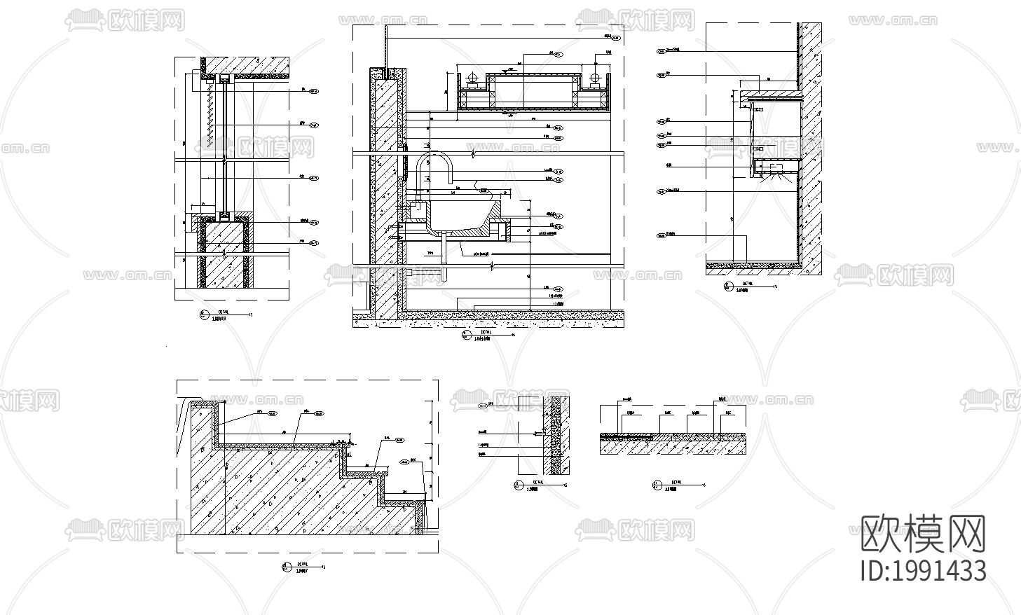 主卧卫生间节点大样下载（渲染图1）