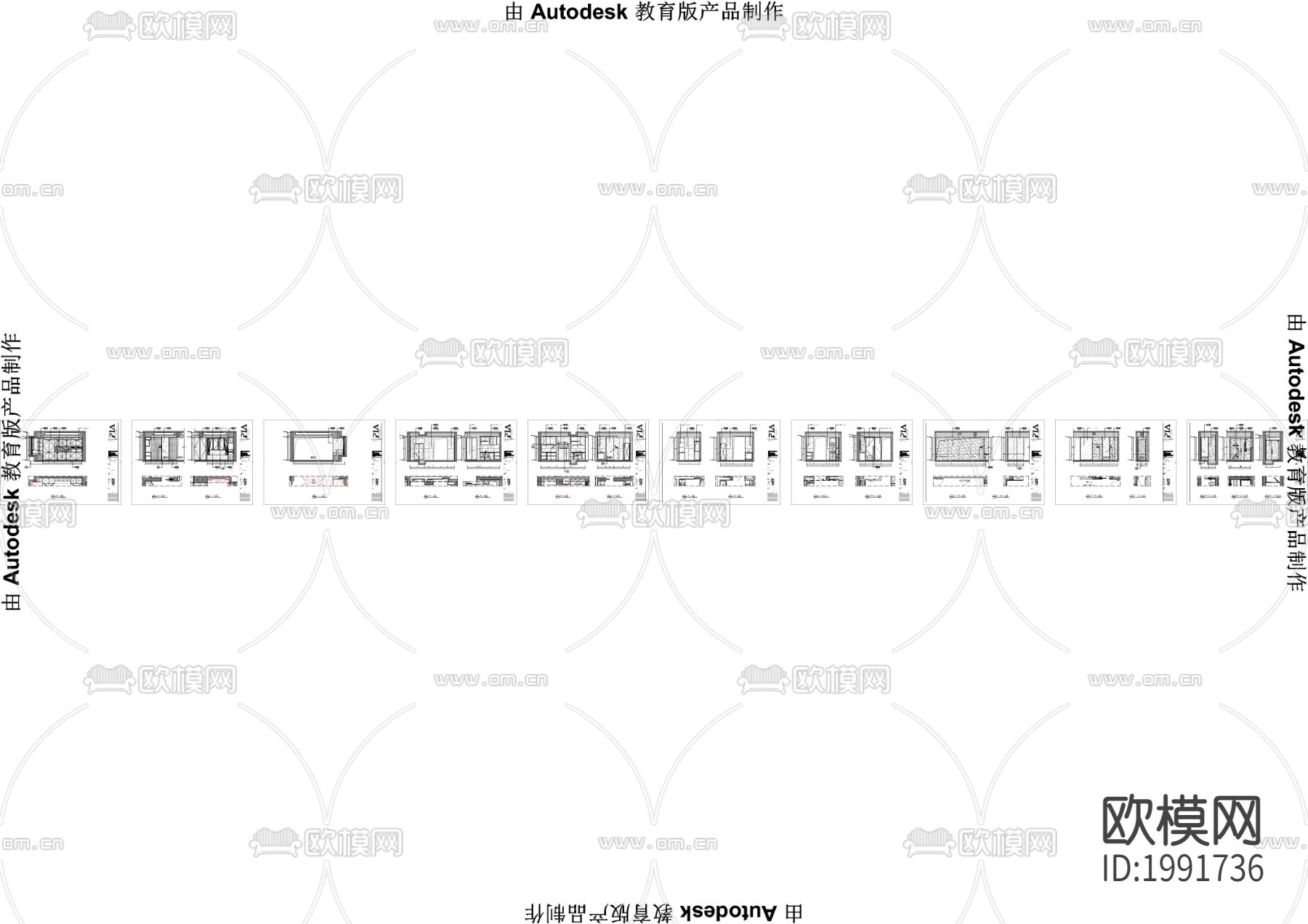 大戶型臥室衛(wèi)生間cad立面圖下載（渲染圖2）