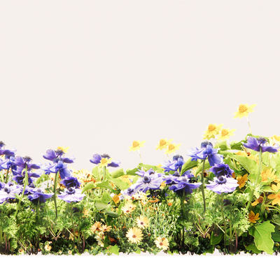  现代花丛su模型 