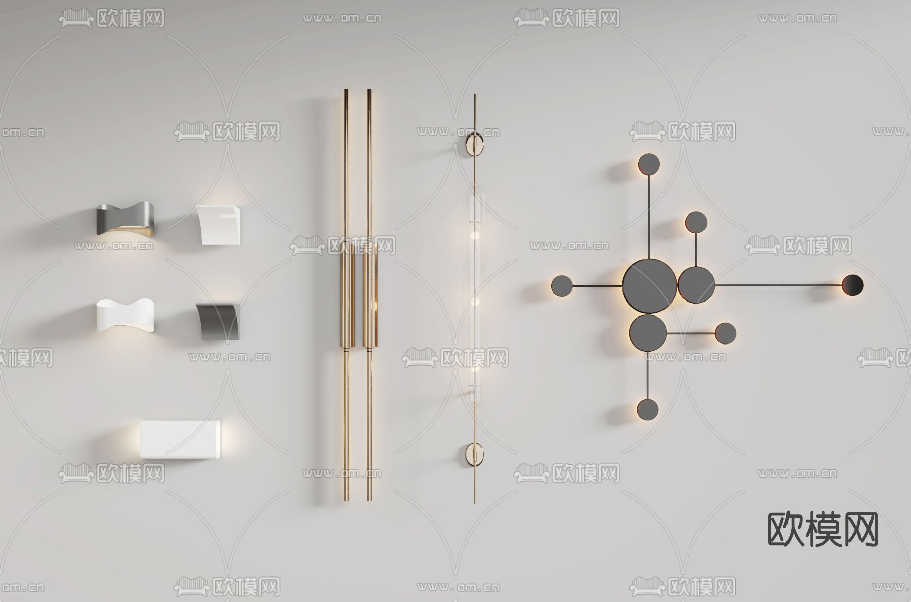 现代轻奢壁灯3d模型下载
