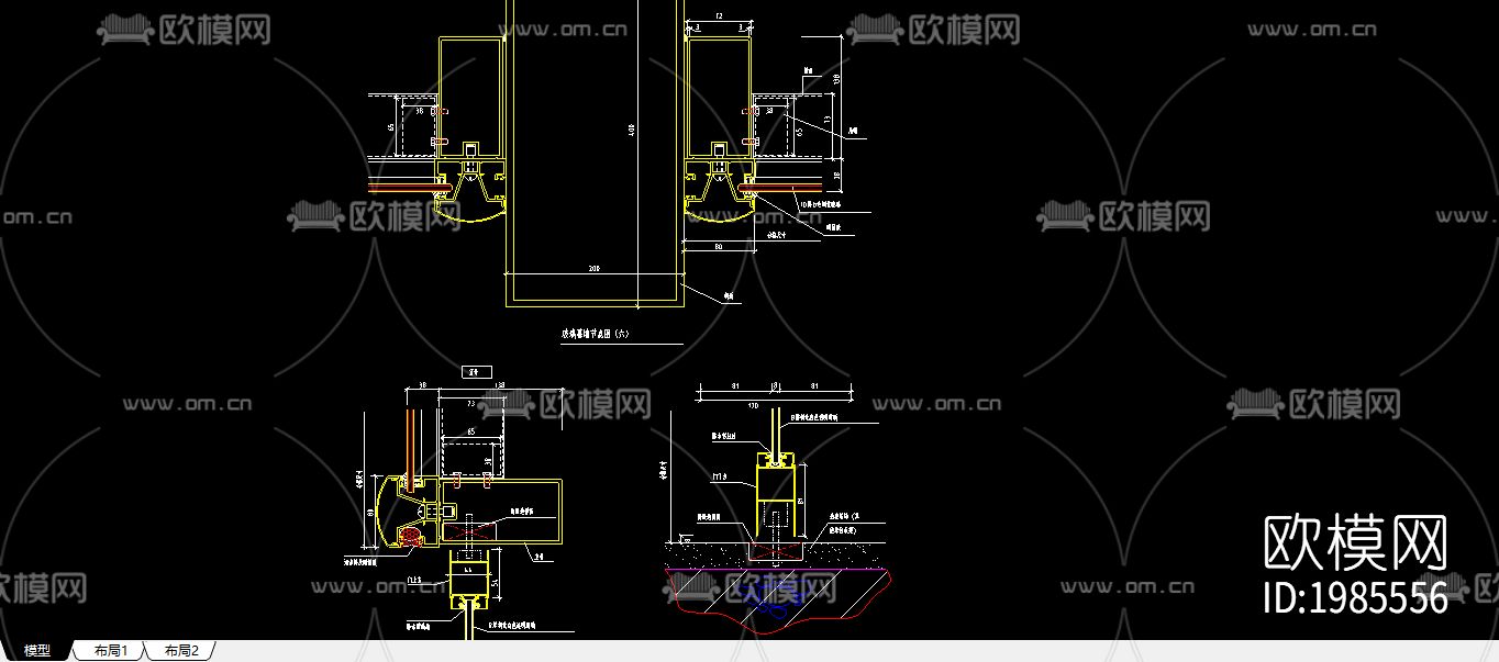 玻璃幕墙节点大样下载
