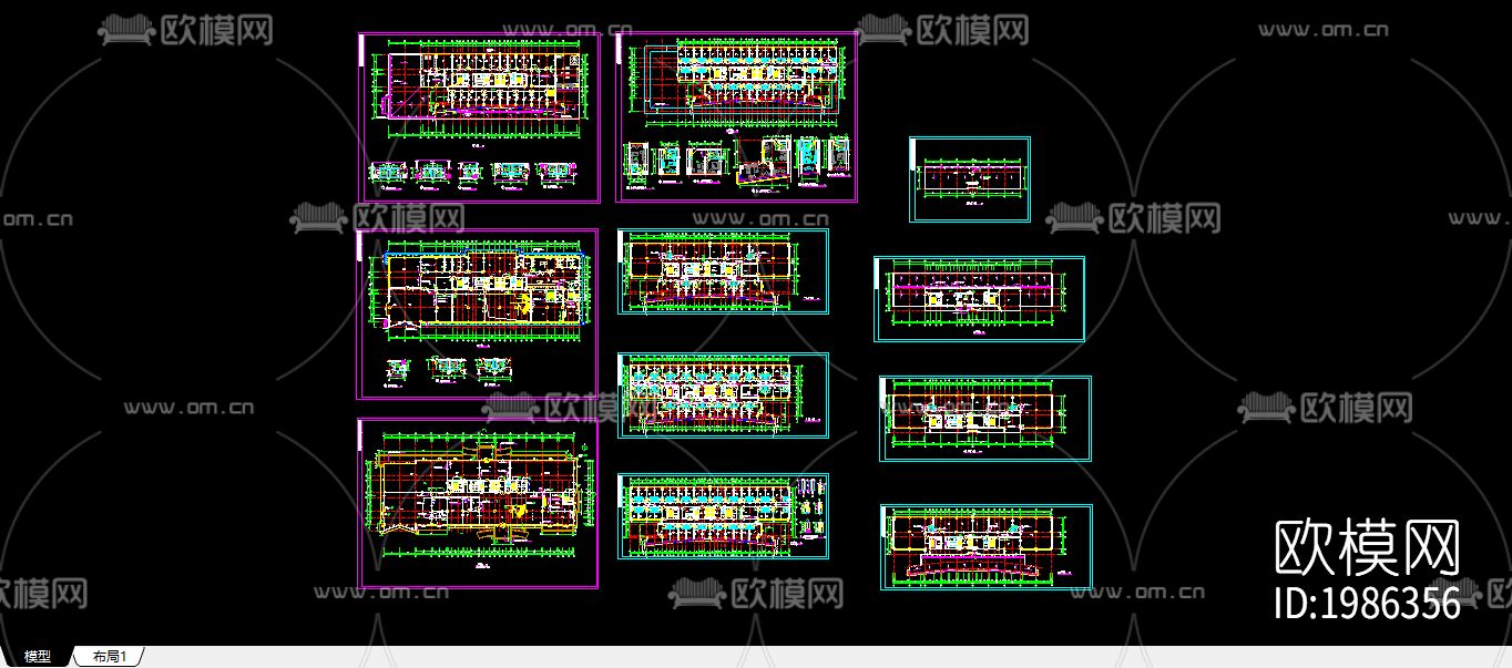 五星级酒店cad施工图下载