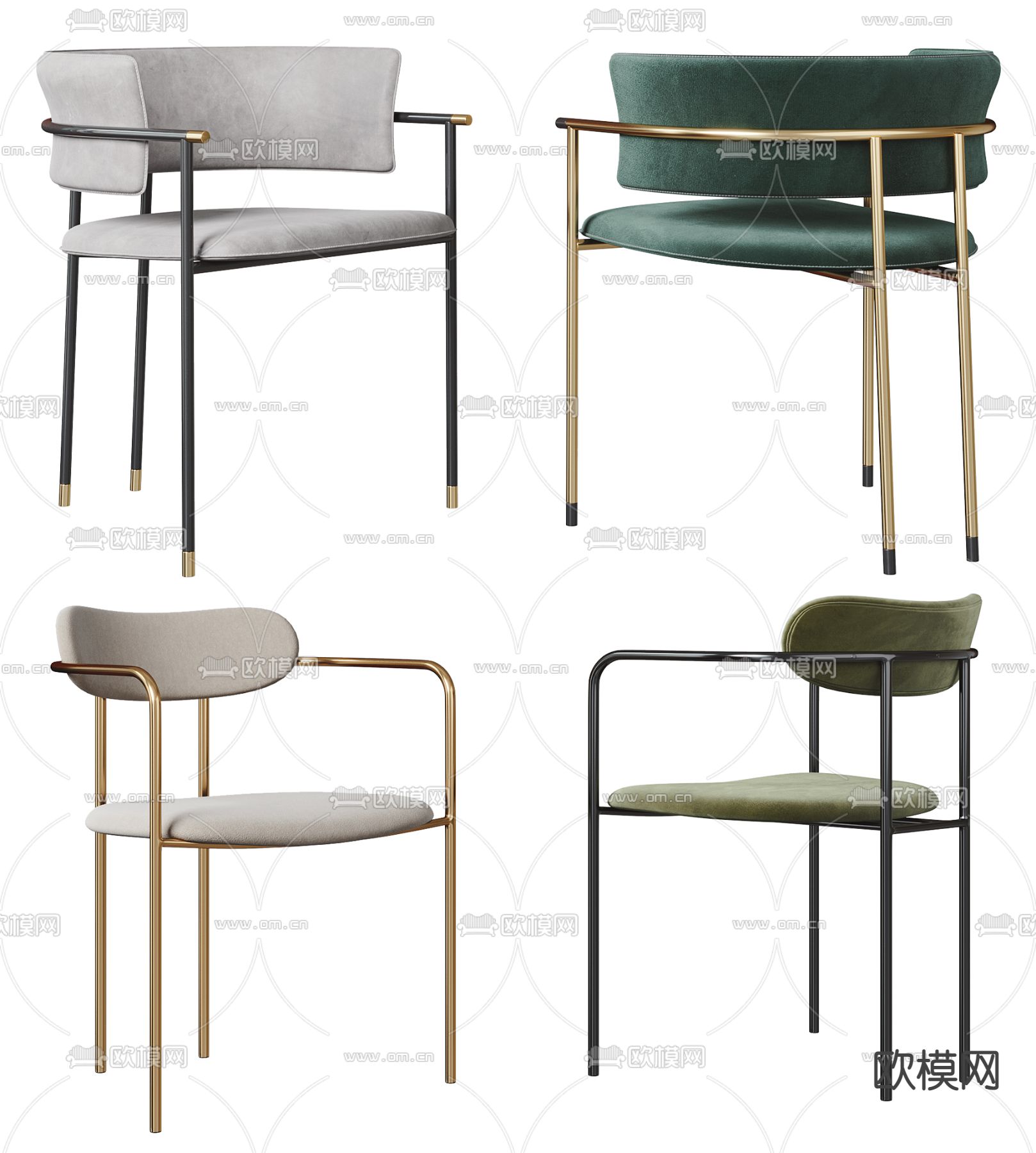 现代布艺单椅3d模型下载