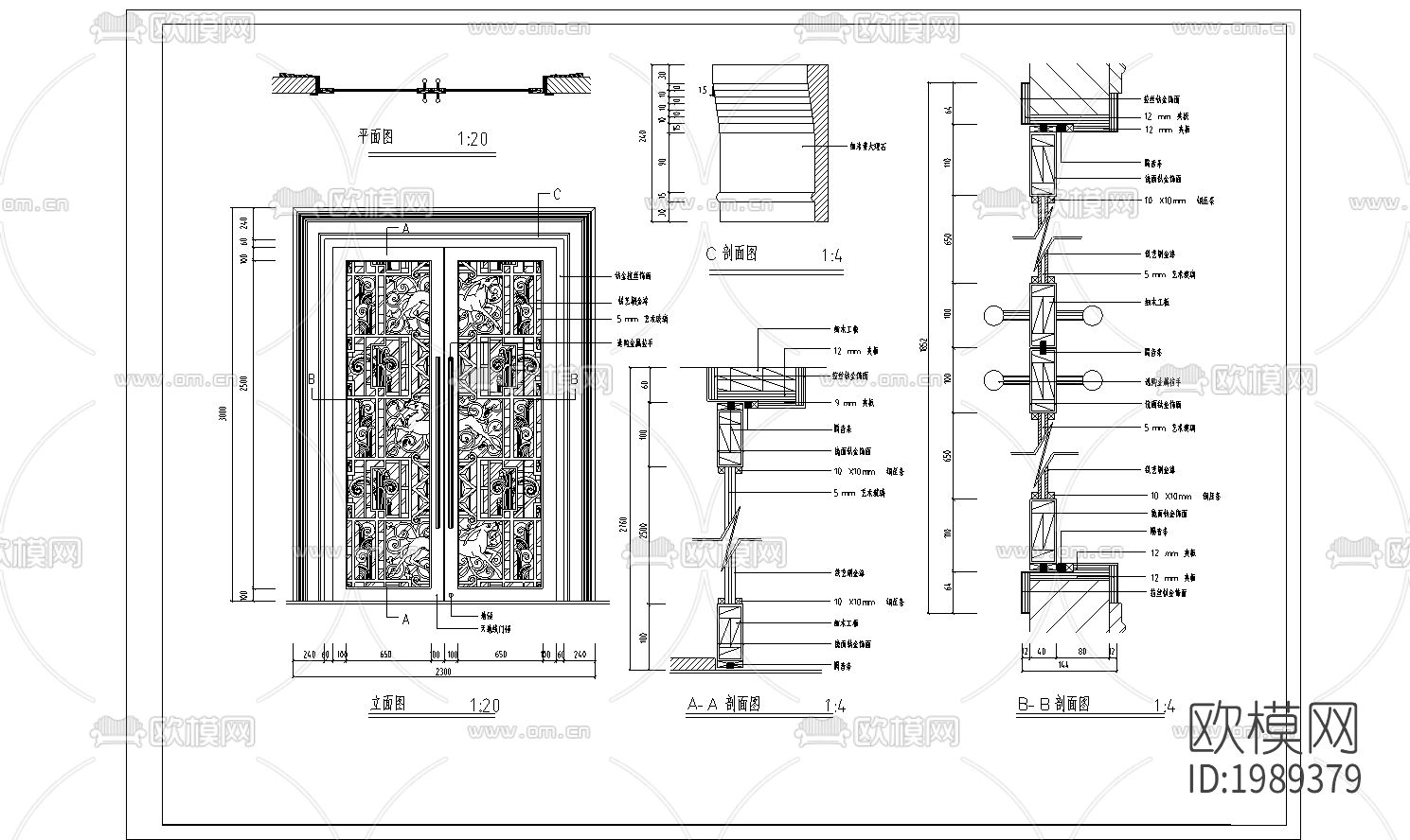 推拉门节点大样下载