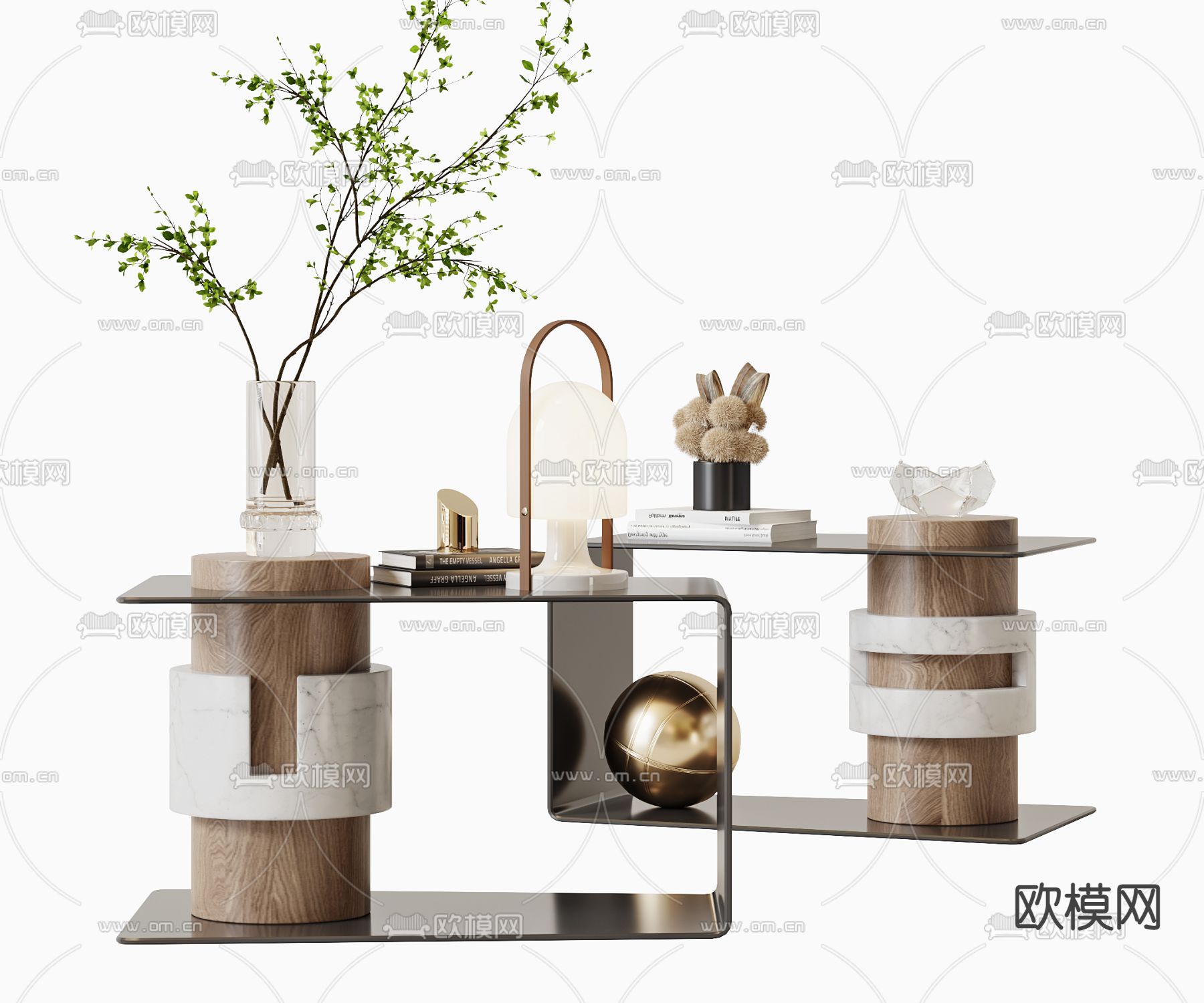 现代轻奢床头柜3d模型下载