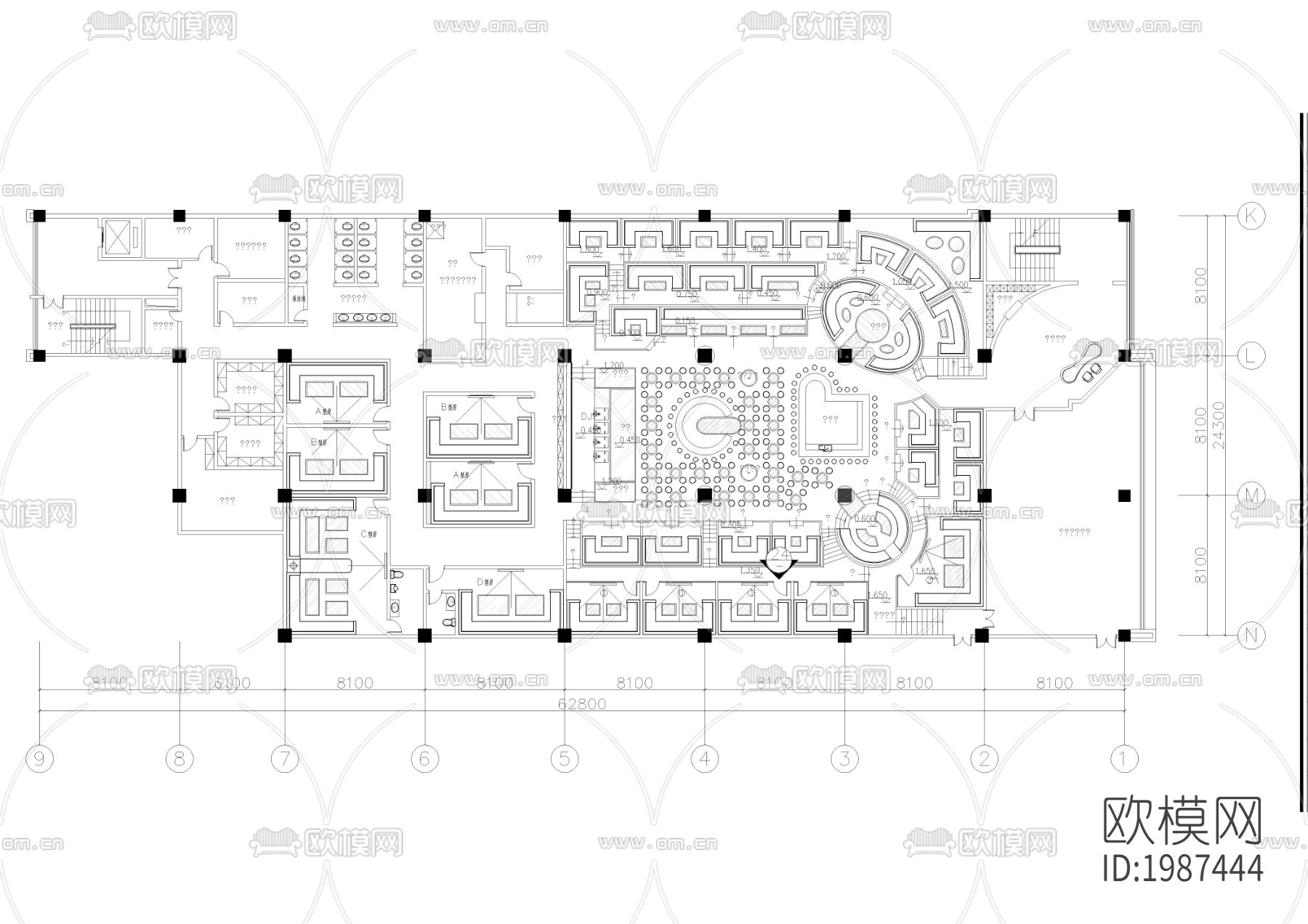 酒吧cad施工图下载（渲染图1）