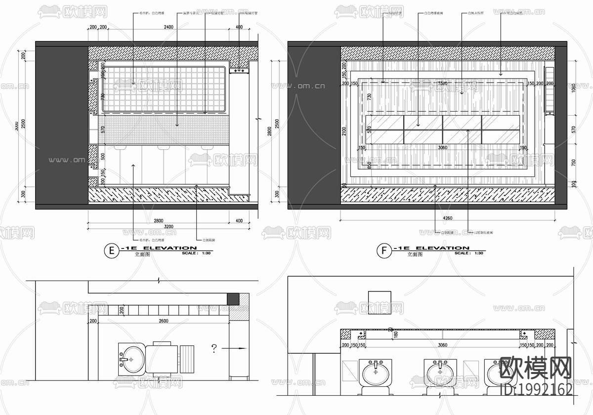 理发店CAD施工图下载（渲染图6）