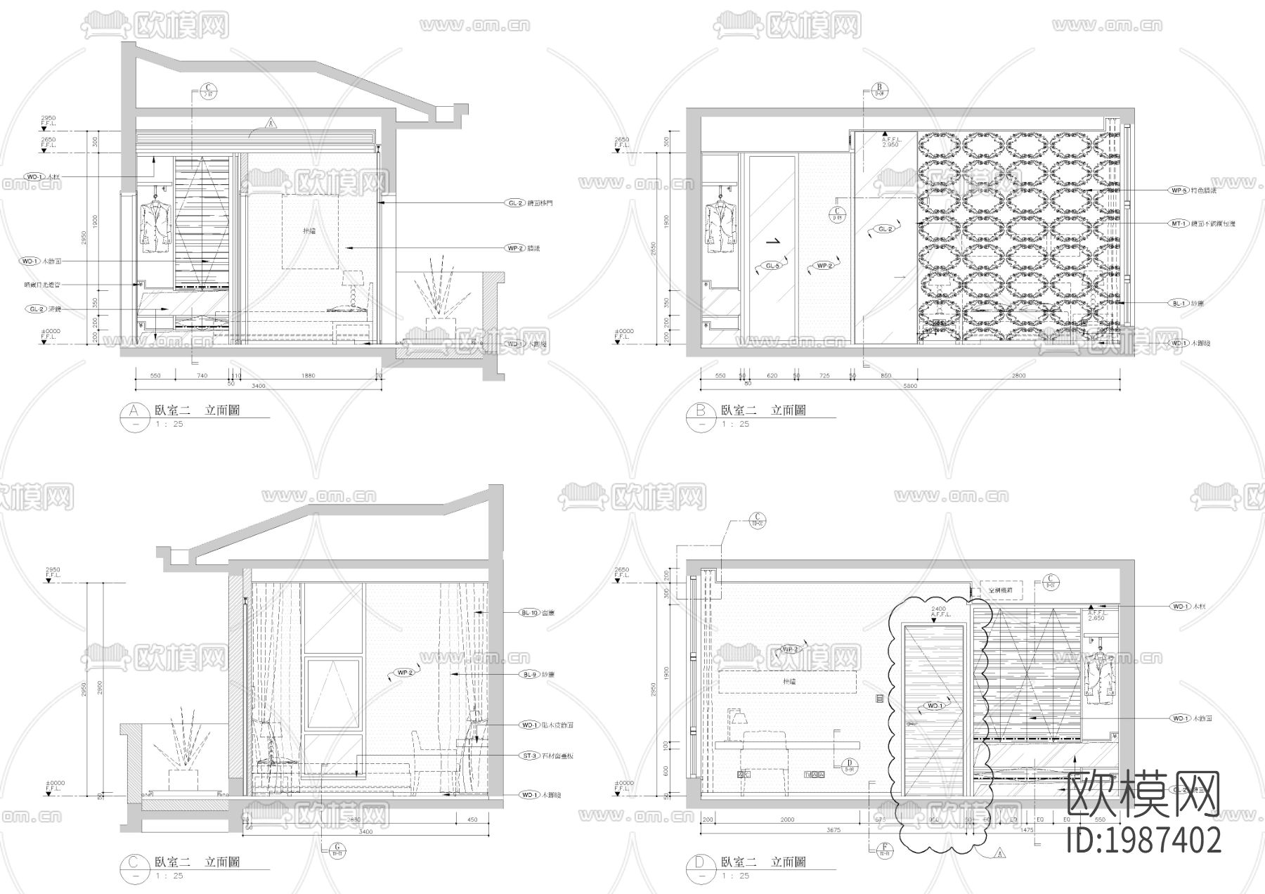 別墅cad施工图下载（渲染图4）