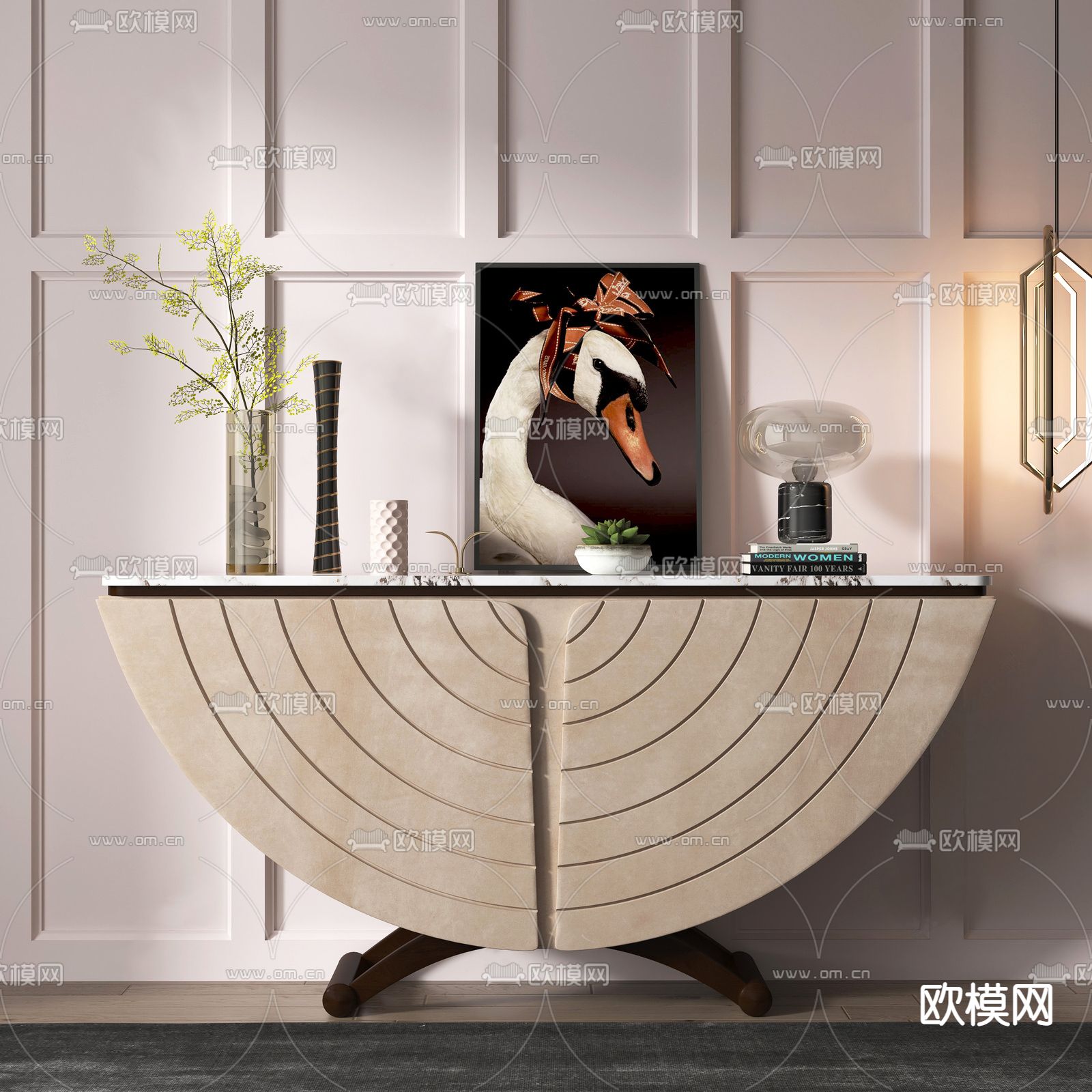现代玄关柜su模型