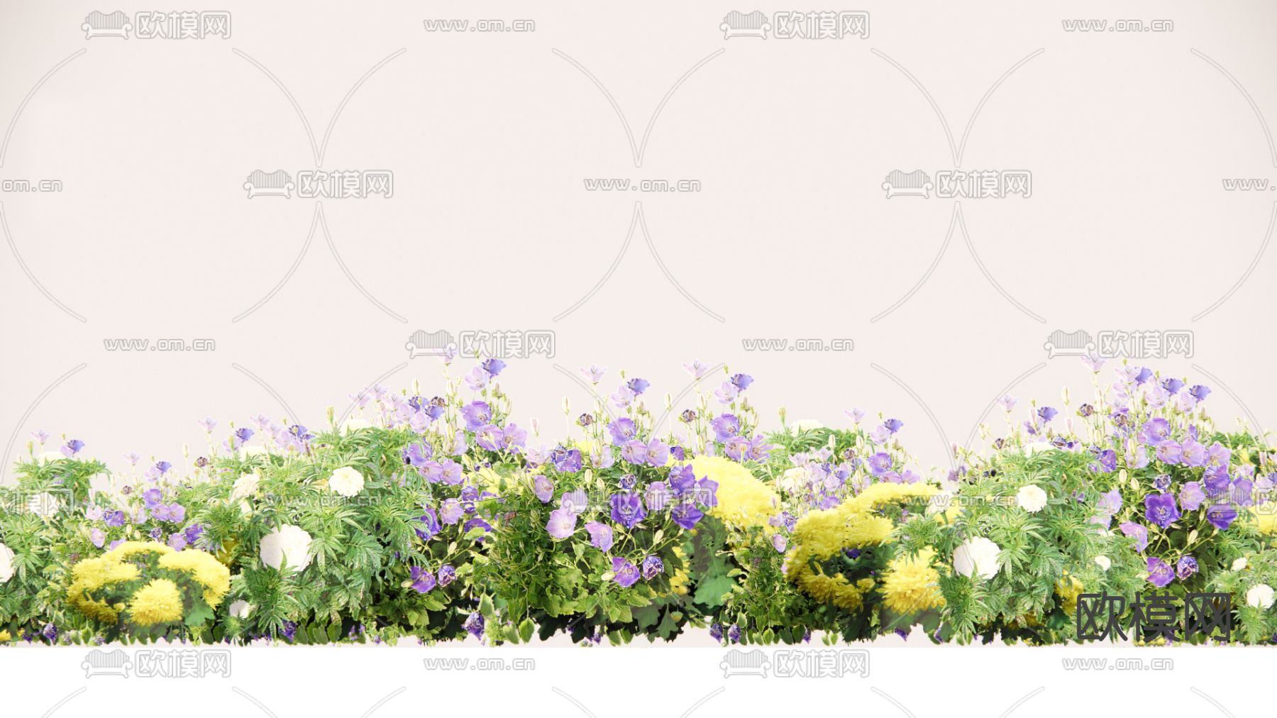 现代花丛su模型