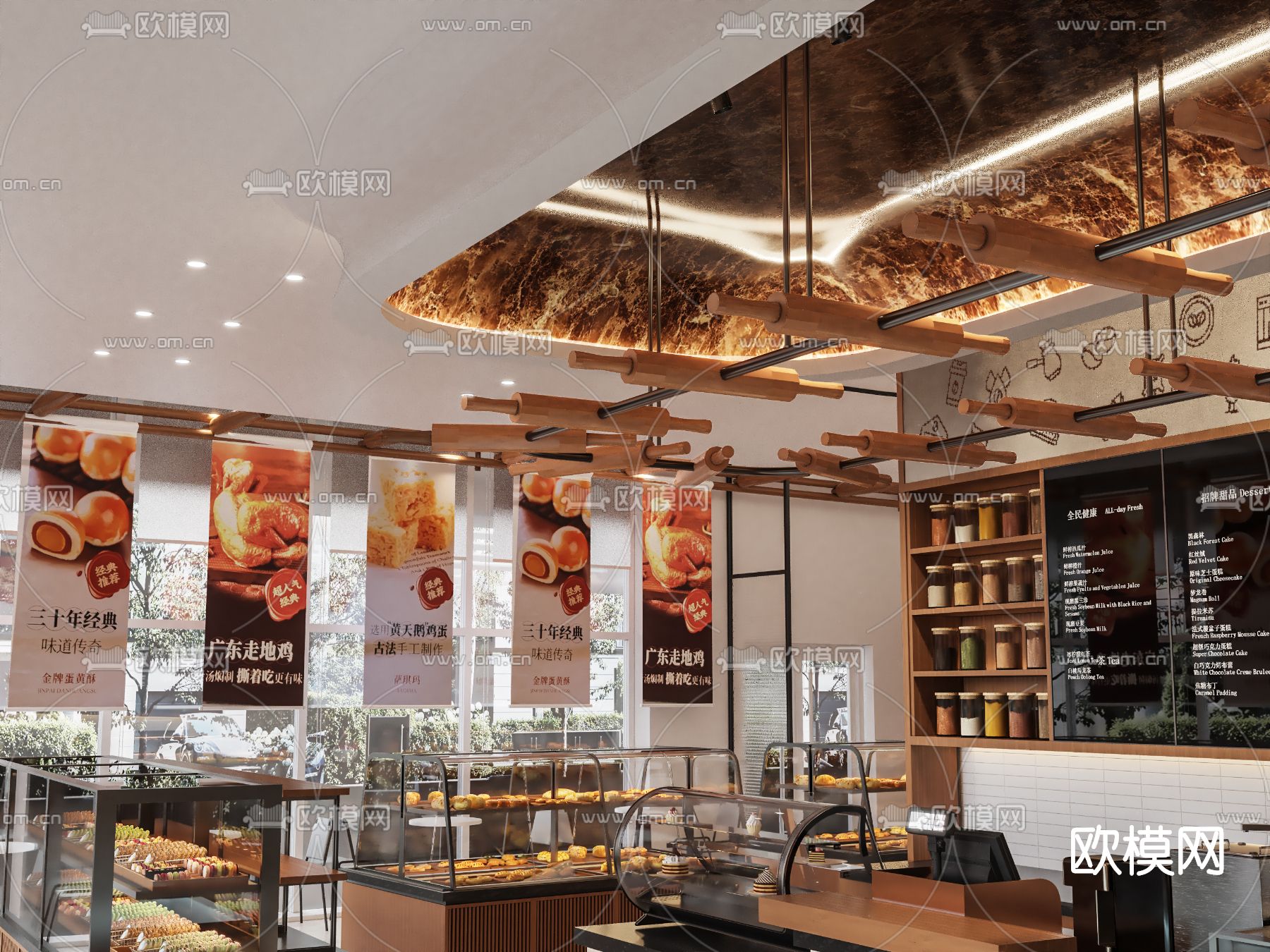 现代面包店烘焙店3d模型