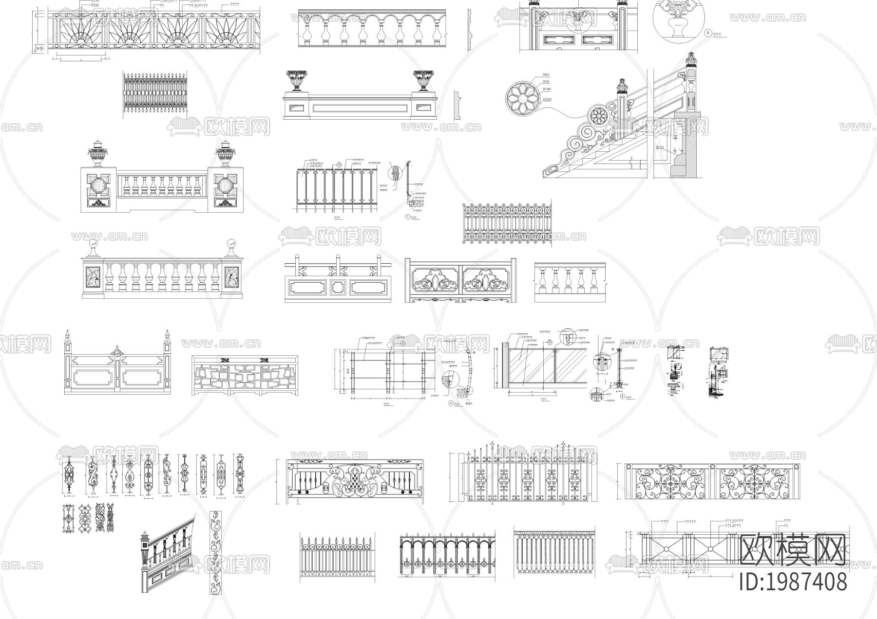 平面立面柱子壁炉节点大样下载（渲染图3）