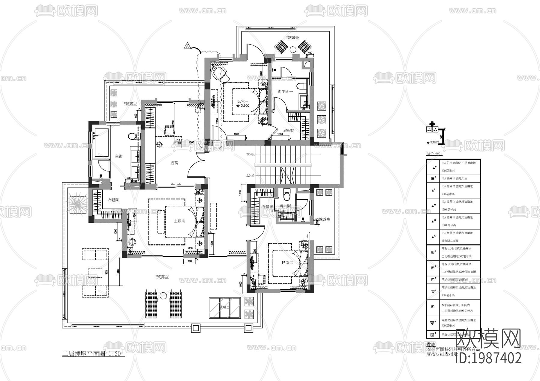 別墅cad施工图下载（渲染图1）
