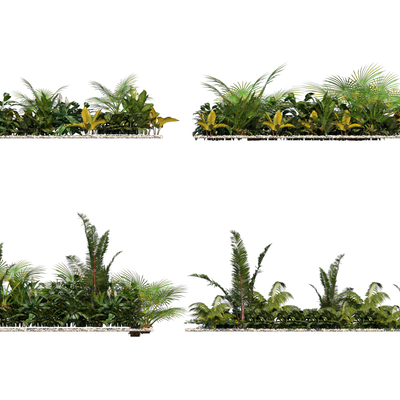  现代植物灌木su模型 