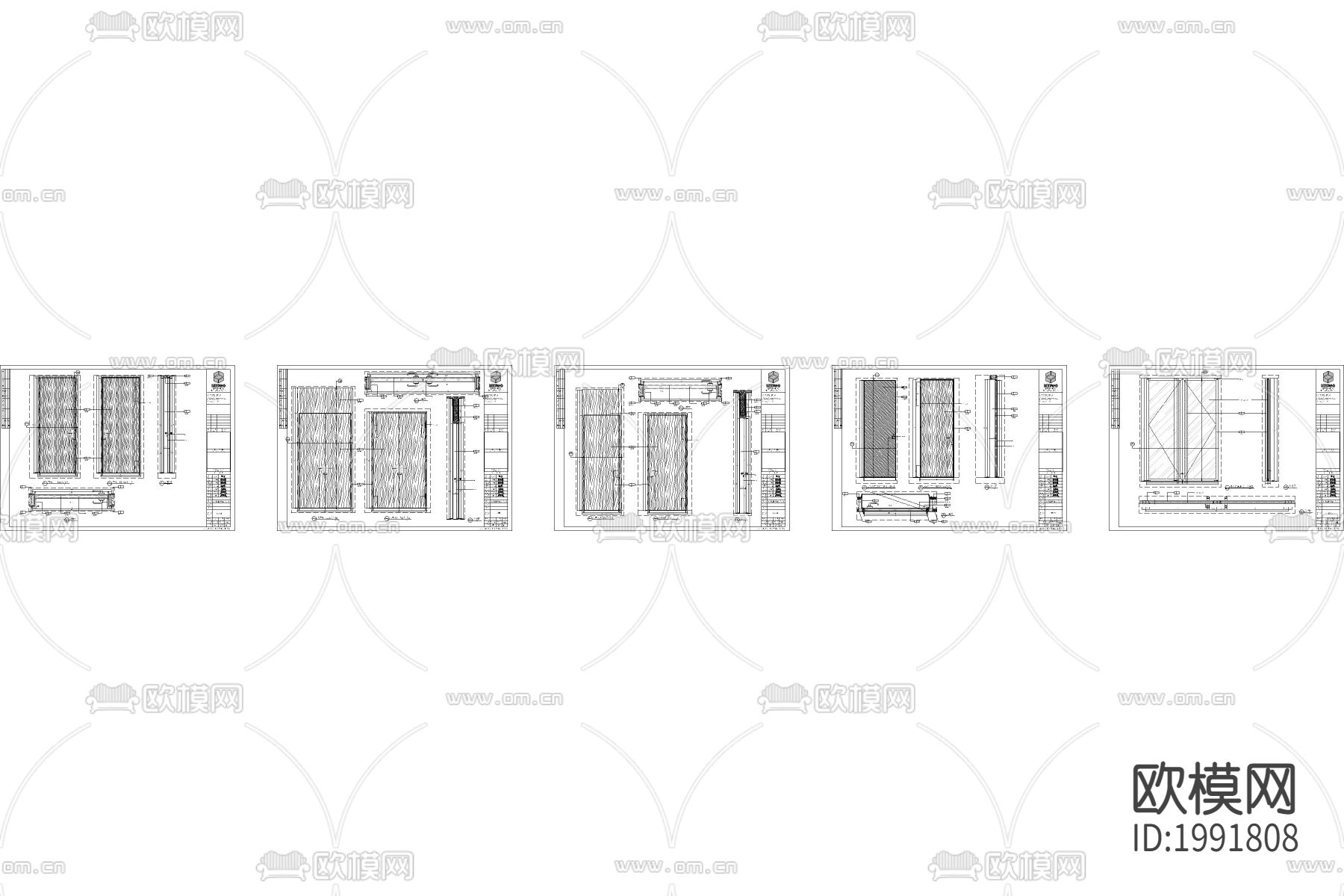 中式门cad大样图下载（渲染图2）