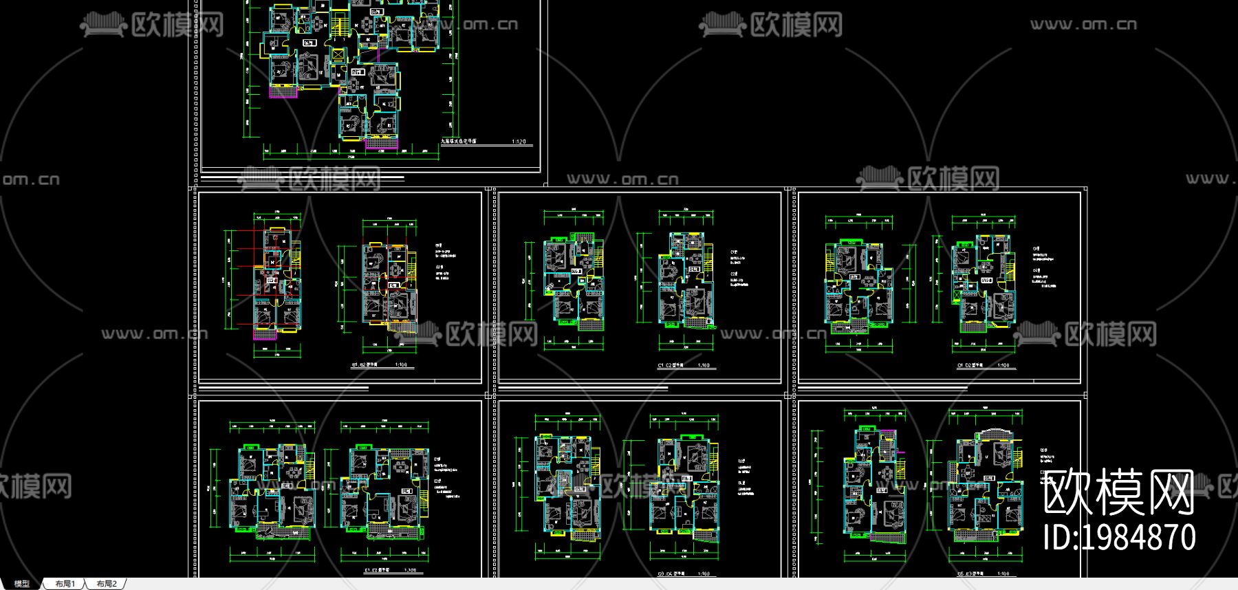 住宅规划设计cad施工图-免费3dmax模型库-欧模网