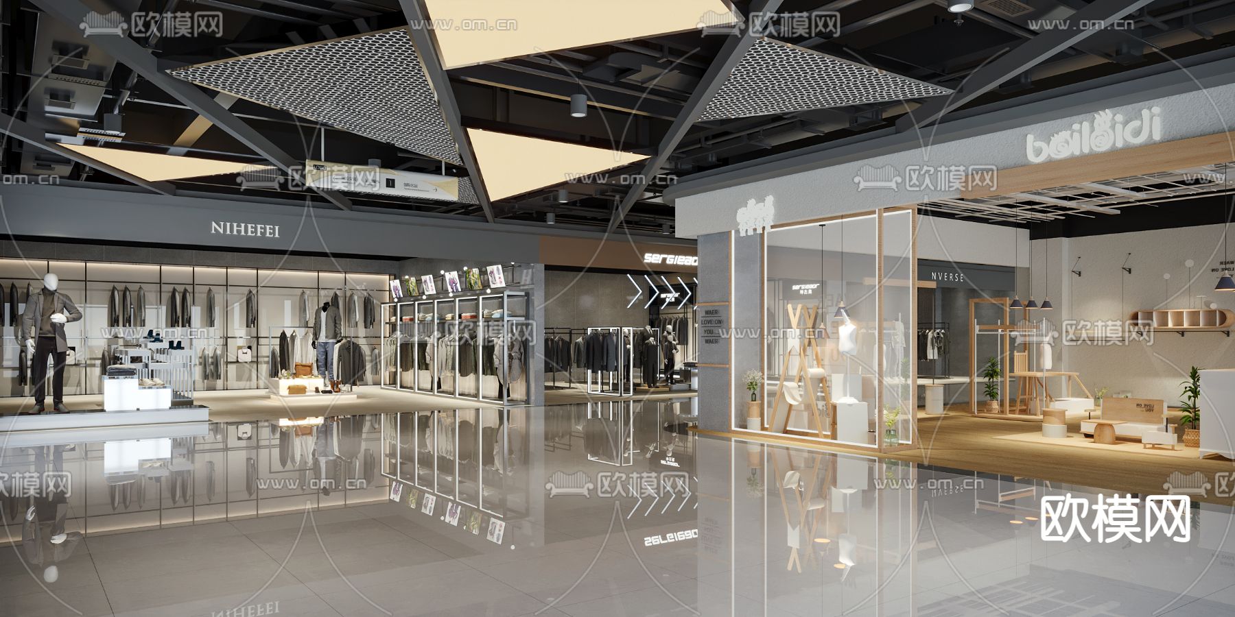 现代购物商场3d模型下载