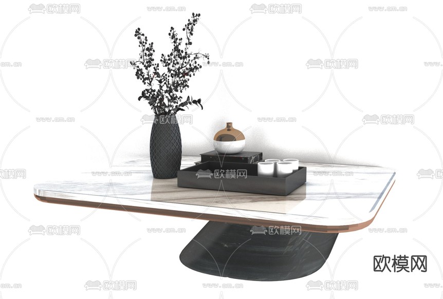 现代轻奢茶几免费3d模型下载