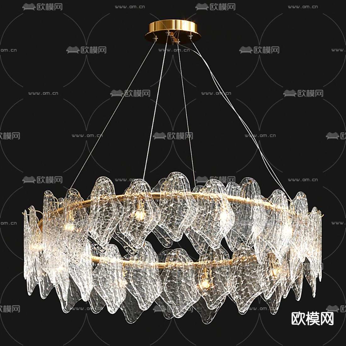 现代轻奢水晶吊灯3d模型下载