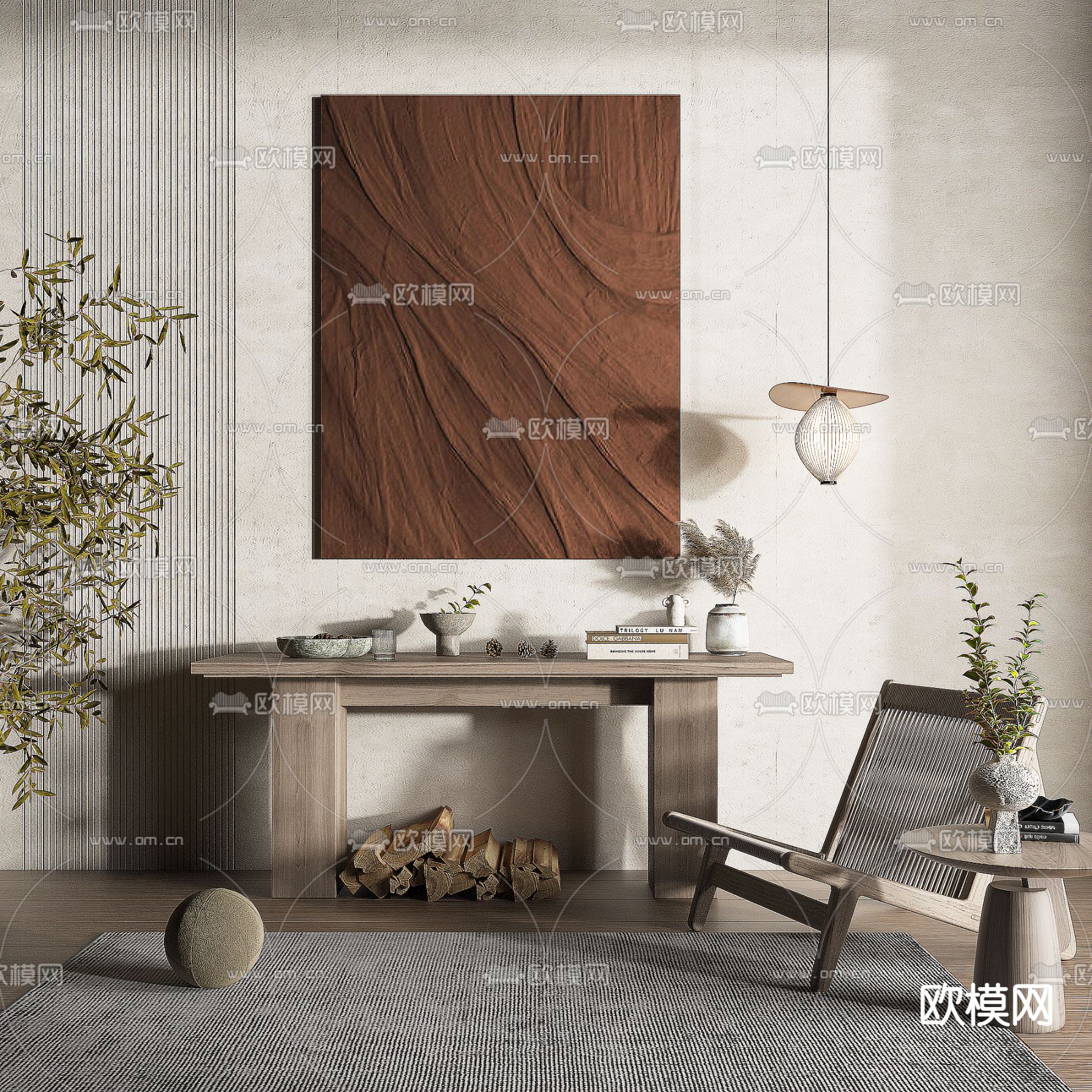 侘寂风饰品摆件su模型下载（渲染图1）